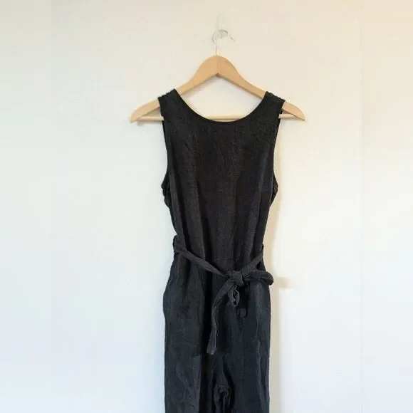 Marine Layer Eloise Belted Wrap Romper Jumpsuit S Small Black - Picture 4 of 8